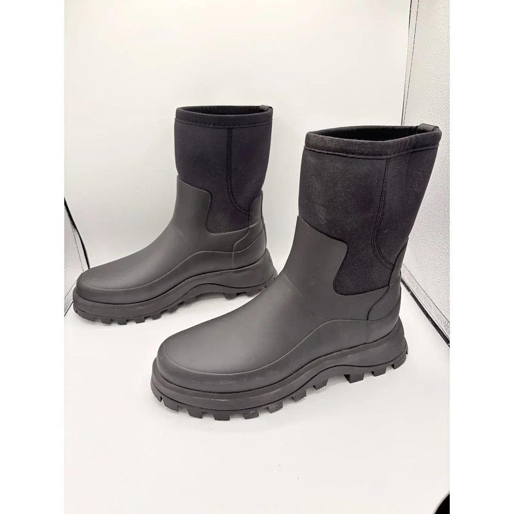 Hunter City Explorer Short Neoprene Boots 8 Black Waterproof Lug Sole Rain